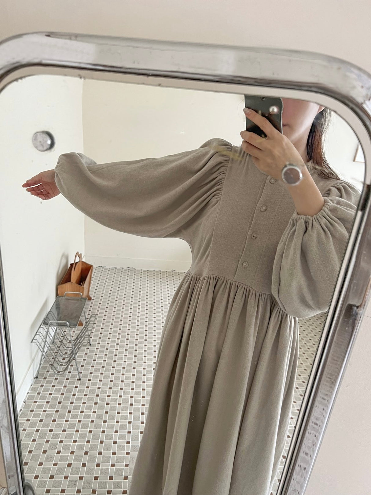 Lumi Shirred Cotton Dress for Mum