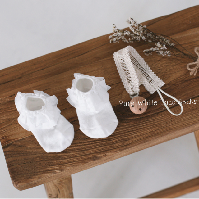 Premium Pure White Frilled Socks