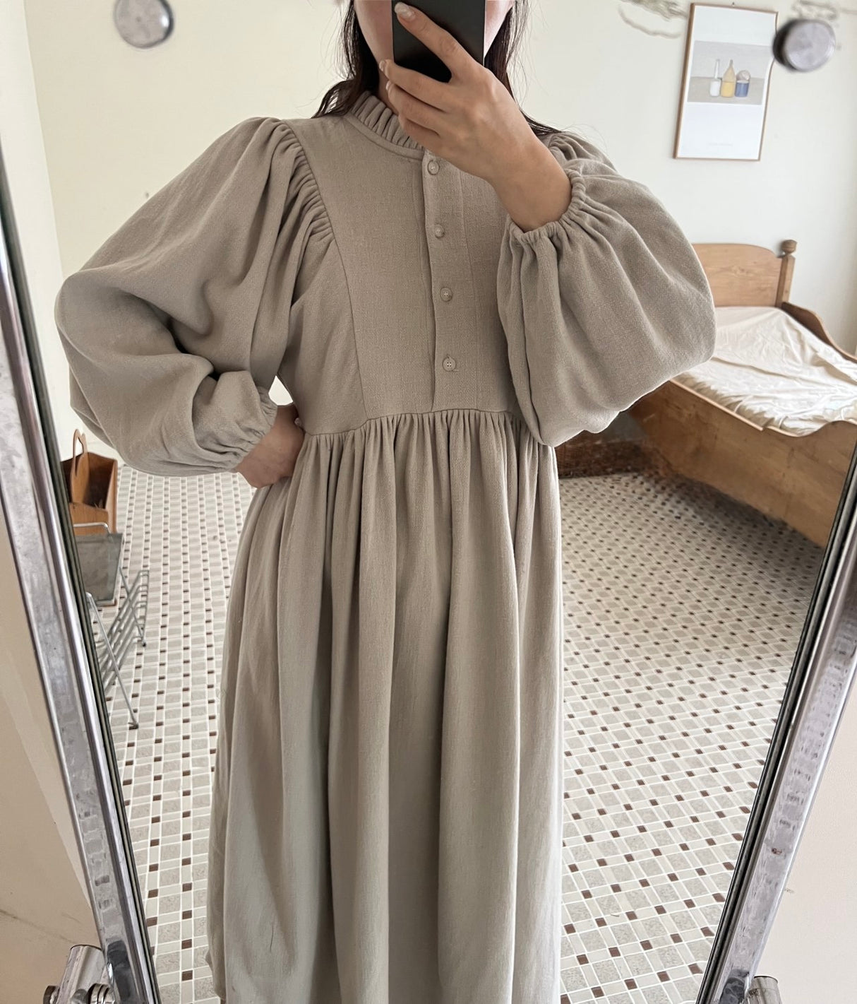 Lumi Shirred Cotton Dress for Mum