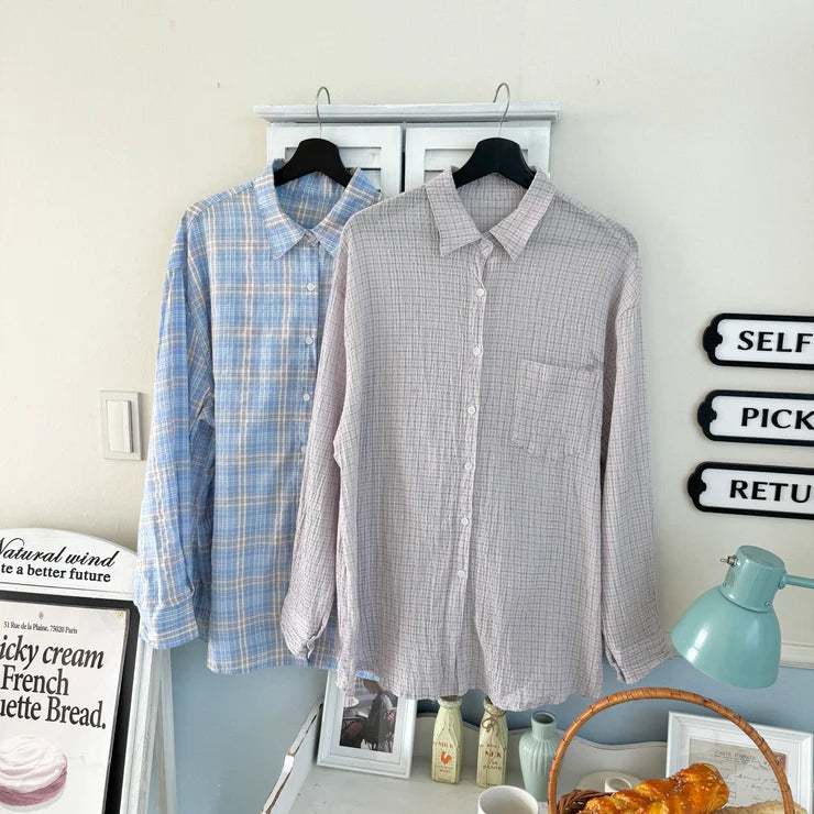 Sweet Breeze Mum's Check Cotton Shirt