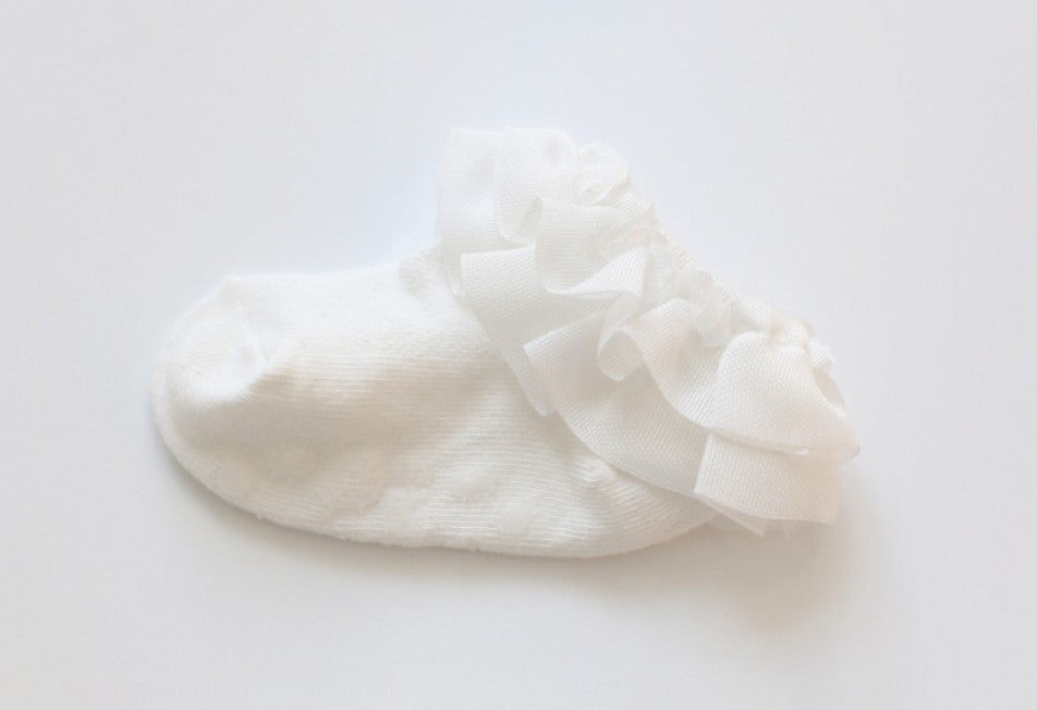 Premium Pure White Frilled Socks