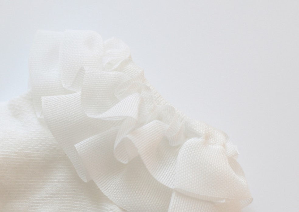 Premium Pure White Frilled Socks