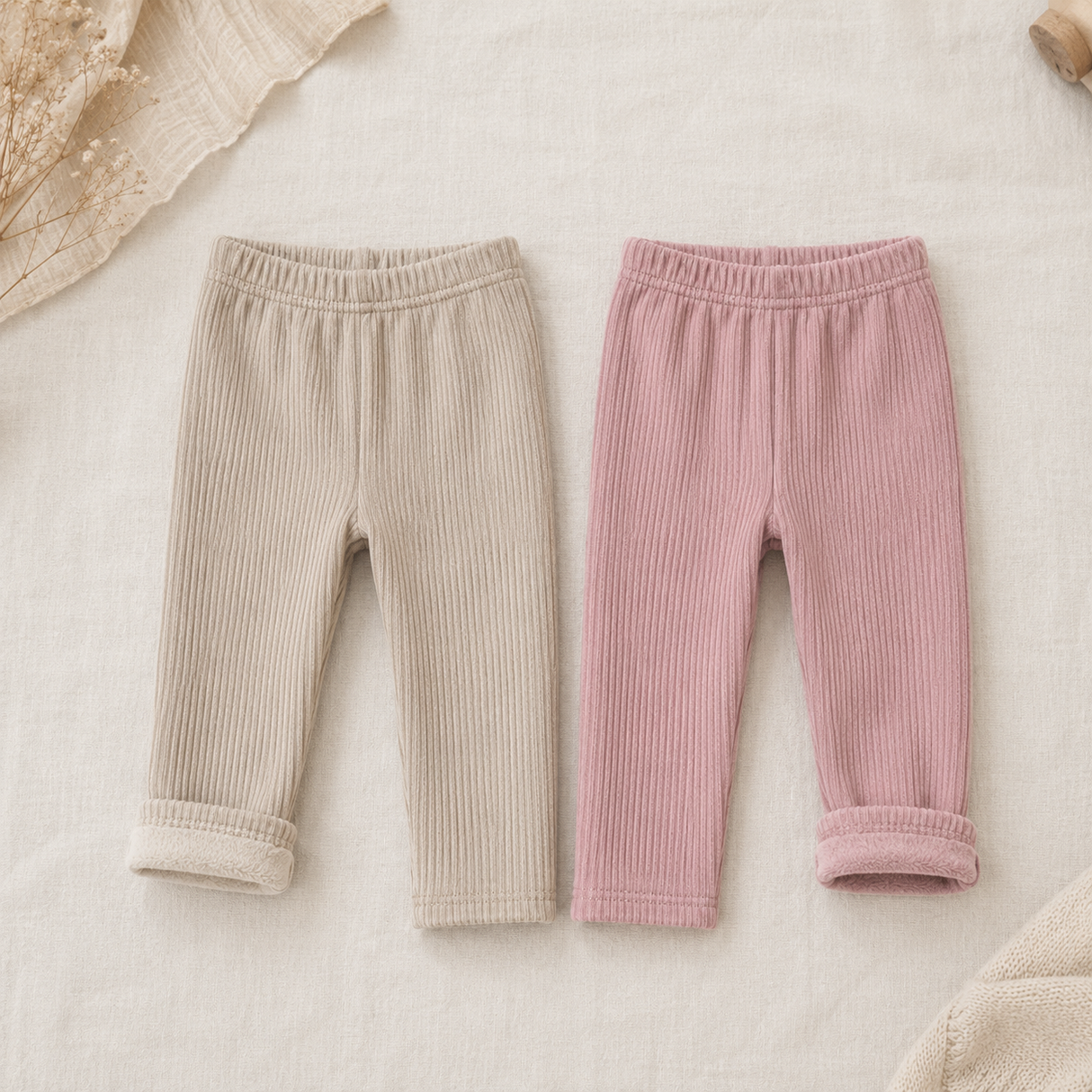 Warm Fleece-lined Rib Legging