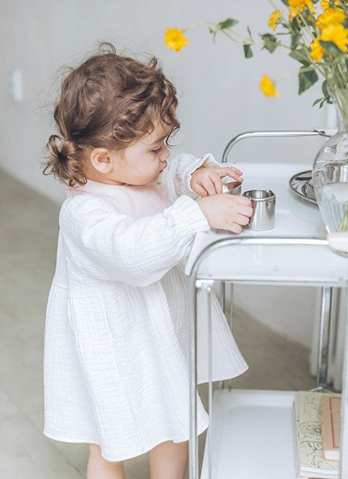 Creamy Check Reversible Organic Cotton bib