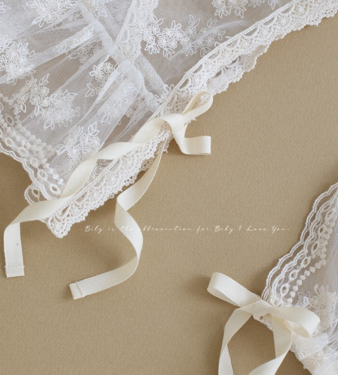 Elysian Lace Vest & Bonnet