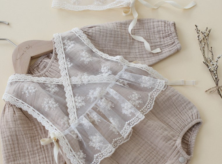 Elysian Lace Vest & Bonnet