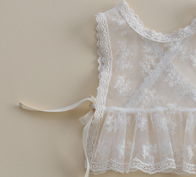 Elysian Lace Vest & Bonnet