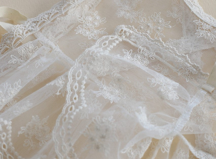 Elysian Lace Vest & Bonnet