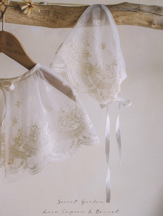 Secret Garden Lace Capron & Bonnet