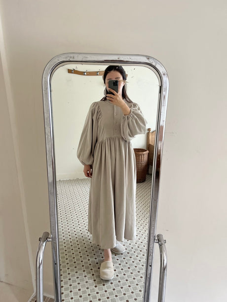 Lumi Shirred Cotton Dress for Mum