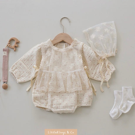 Elysian Lace Vest & Bonnet