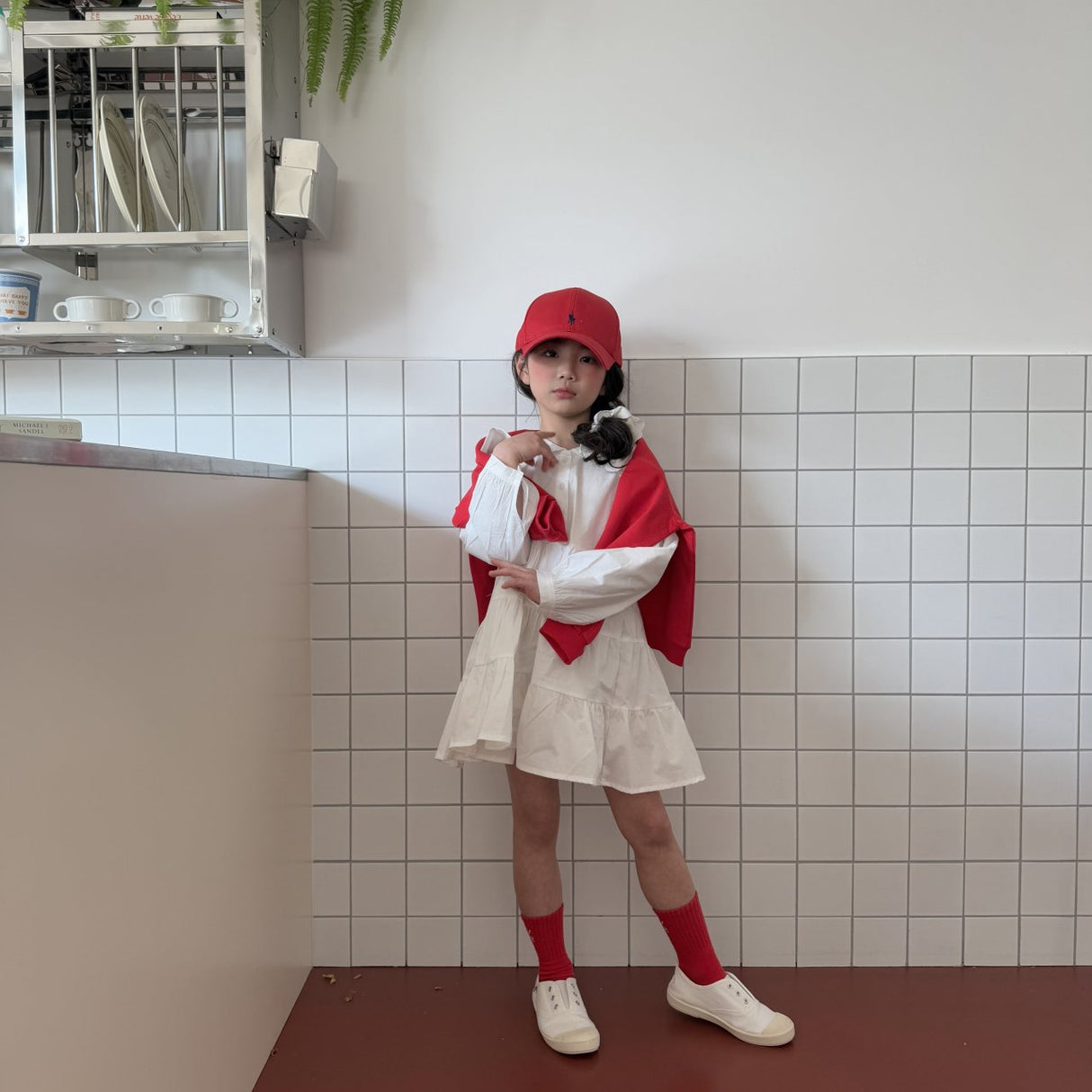 Ensera Cotton Ruffle Dress