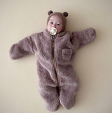 [Pre-Order] Faux Fur Teddy Baby Jumpsuit
