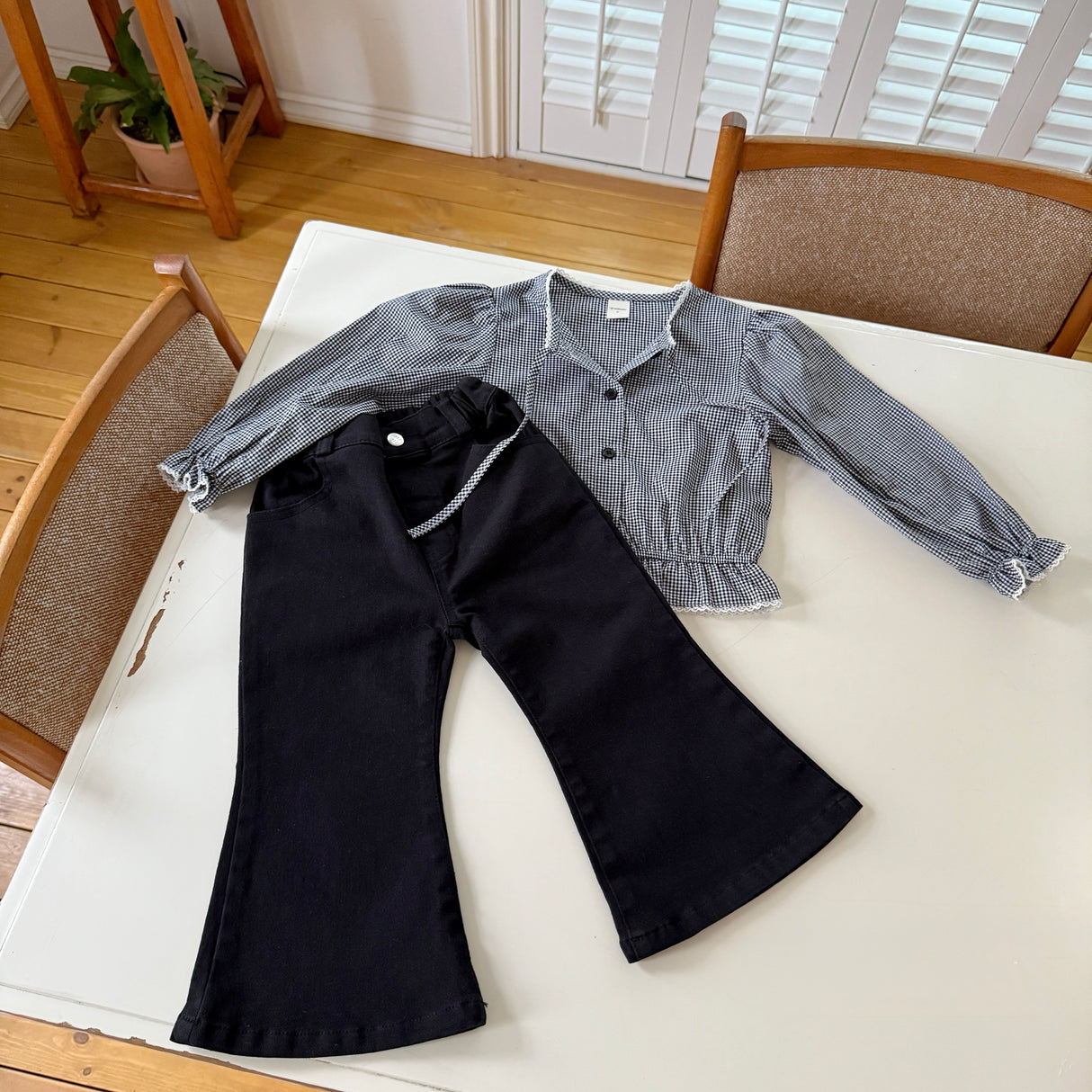 [PRE-ORDER] Ribbon Denim Bootcut Pants