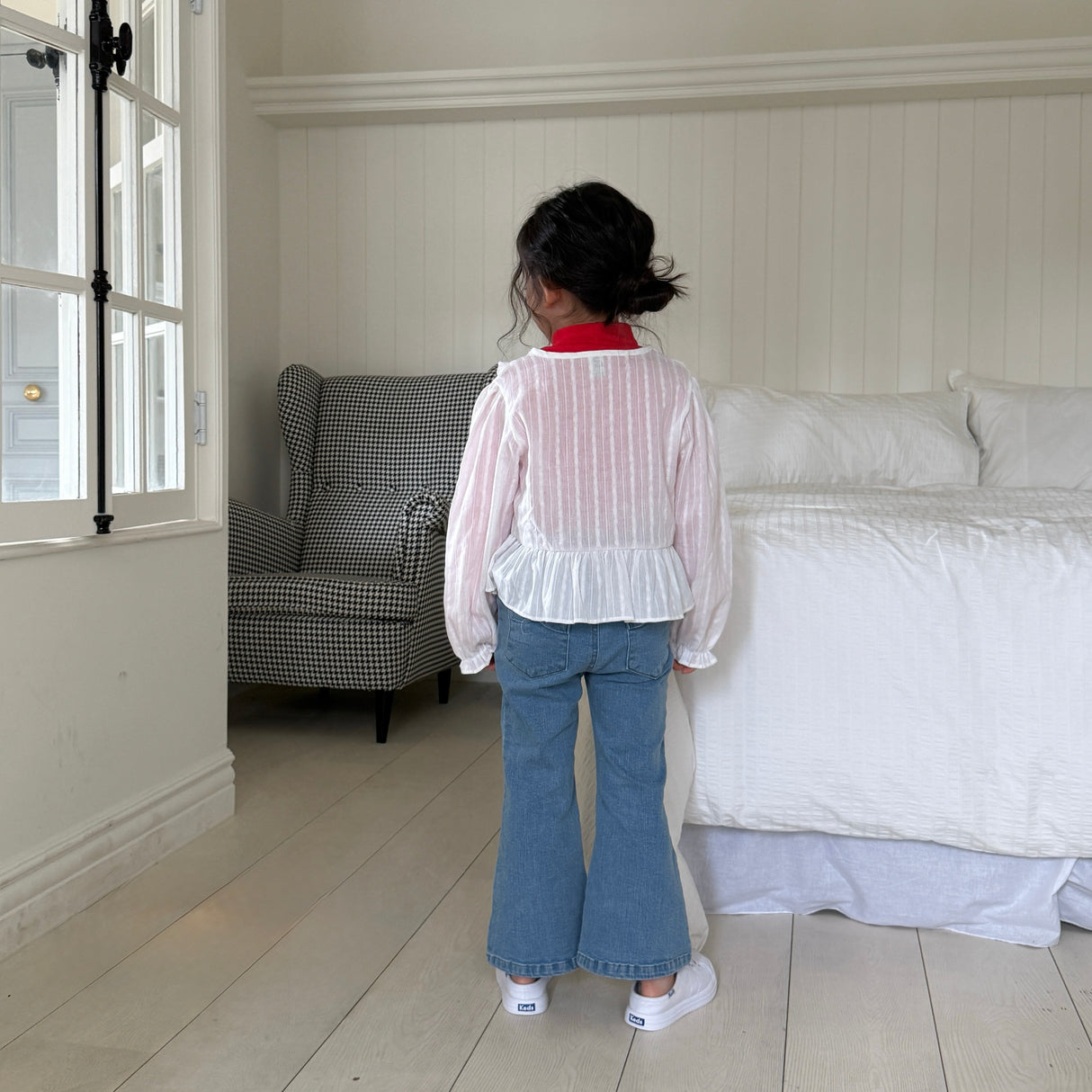 [PRE-ORDER] Ribbon Denim Bootcut Pants
