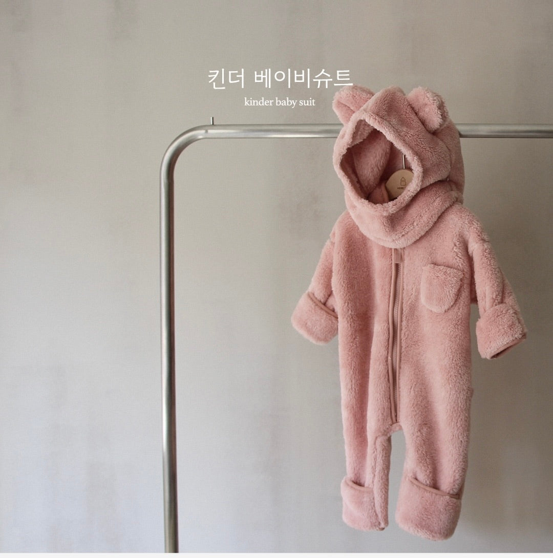 [Pre-Order] Faux Fur Teddy Baby Jumpsuit