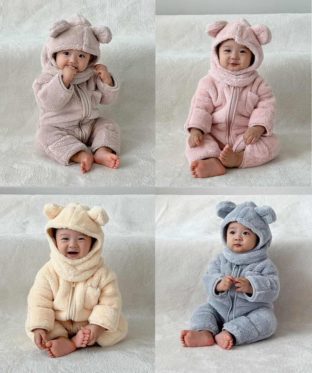 [Pre-Order] Faux Fur Teddy Baby Jumpsuit