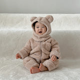 [Pre-Order] Faux Fur Teddy Baby Jumpsuit