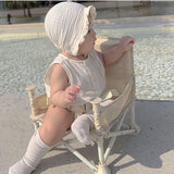 Cream ruffled bonnet