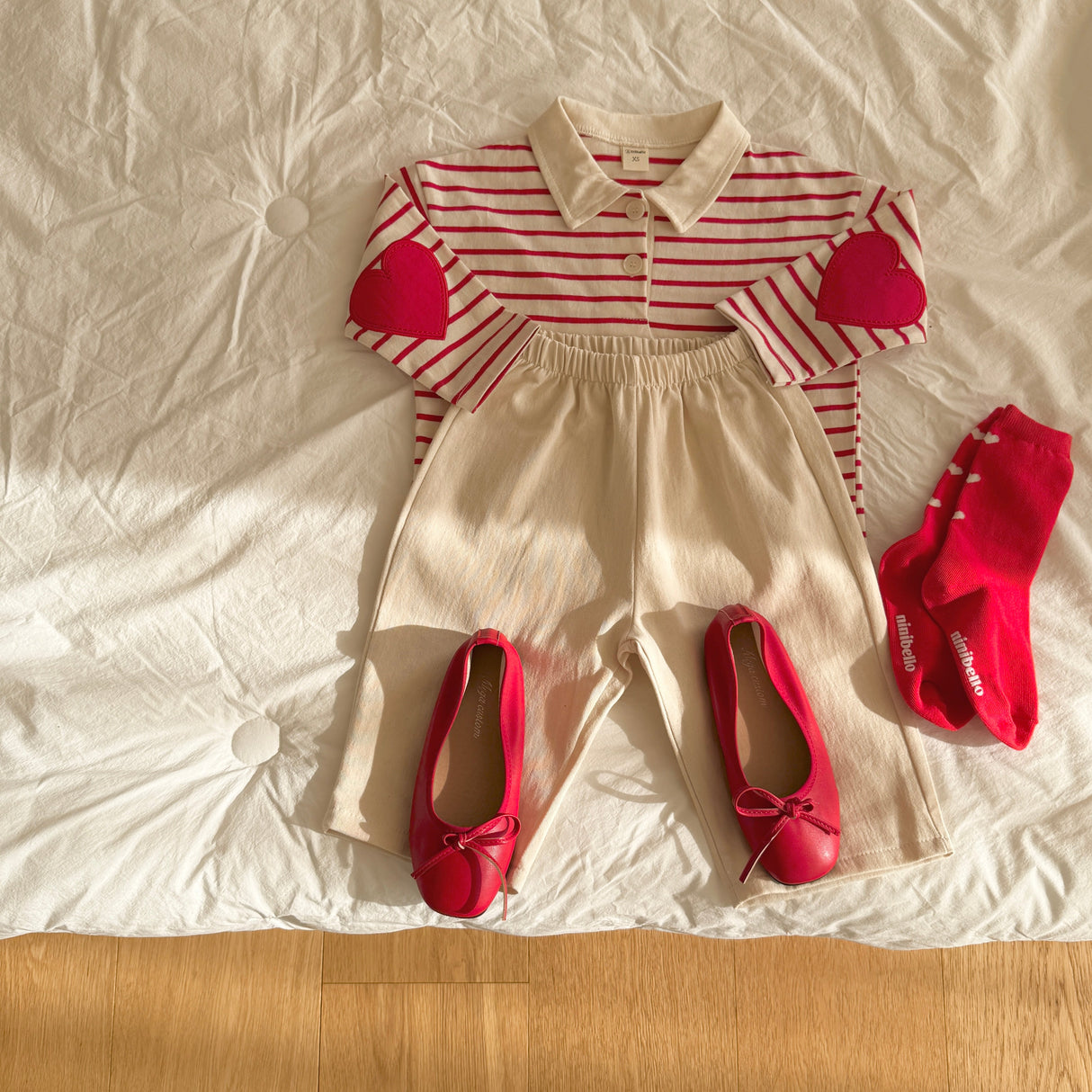 [PRE-ORDER] Heart Patch Collared Tee (Mummy & me)