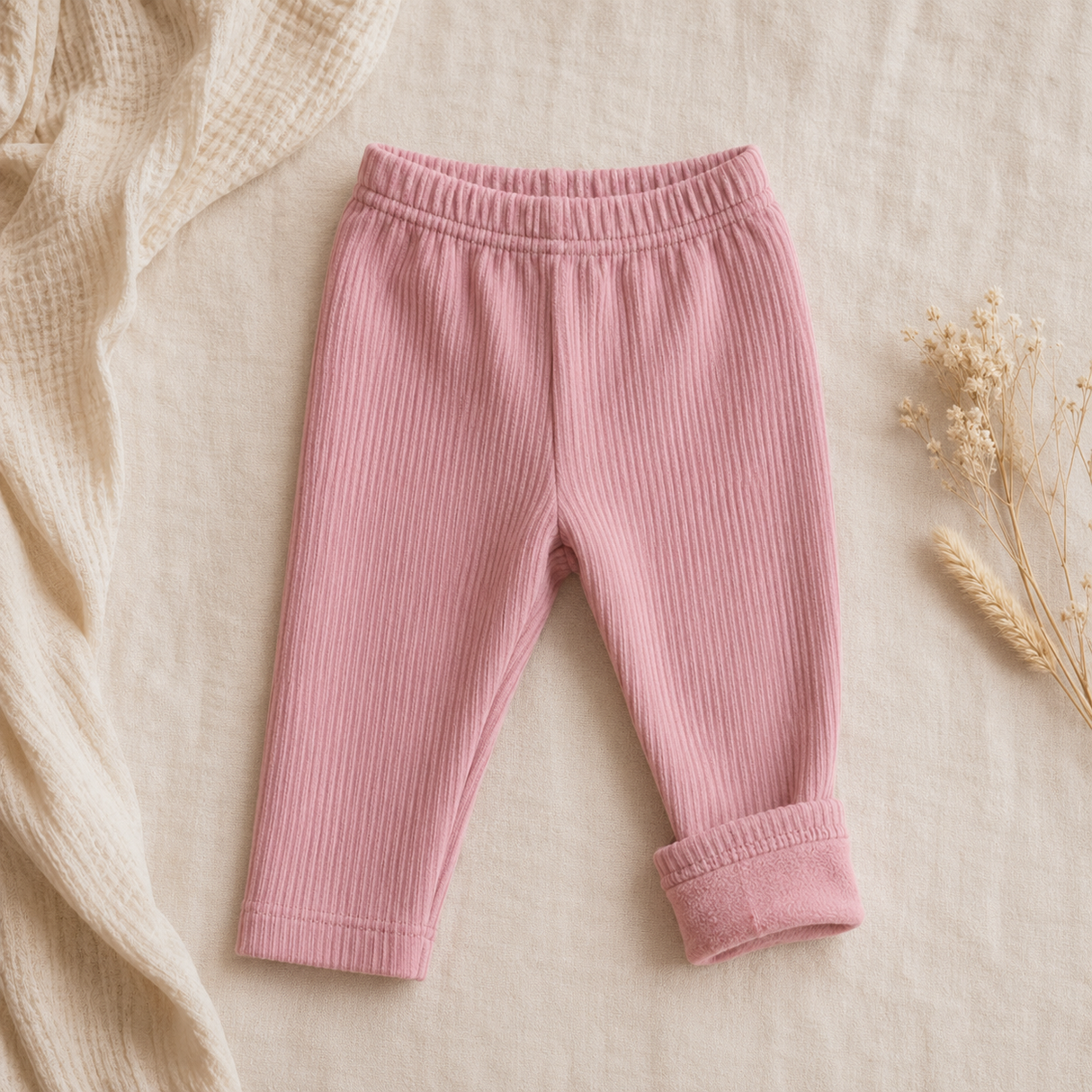 Warm Fleece-lined Rib Legging