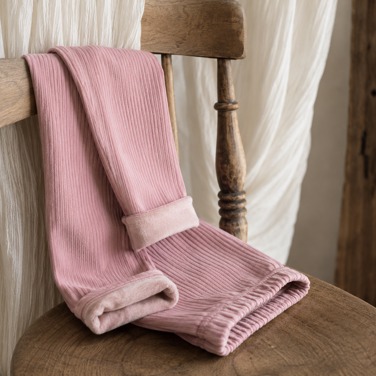Warm Fleece-lined Rib Legging