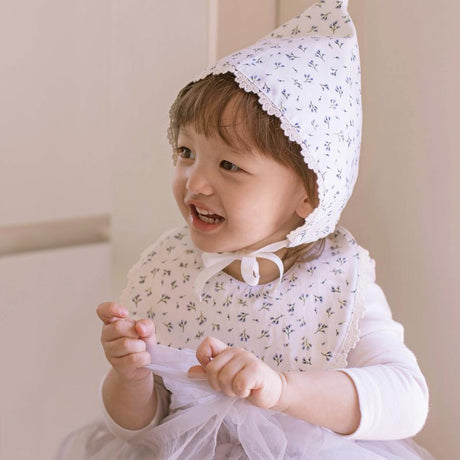 Organic Cotton Bib & Bonnet: Baby Blooming