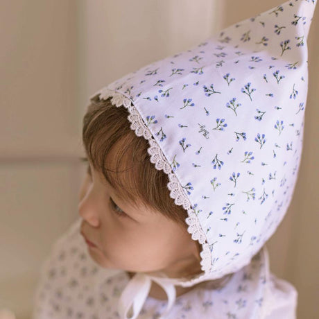 Organic Cotton Bib & Bonnet: Baby Blooming