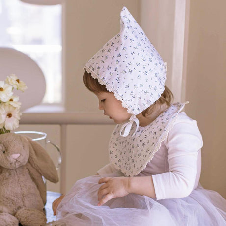 Organic Cotton Bib & Bonnet: Baby Blooming