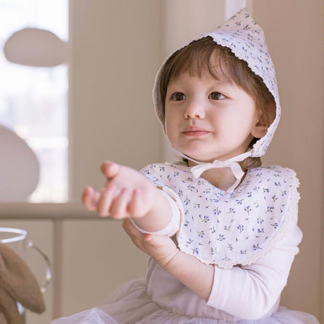Organic Cotton Bib & Bonnet: Baby Blooming