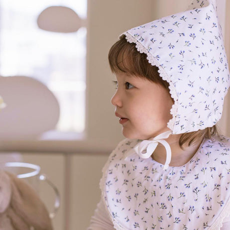 Organic Cotton Bib & Bonnet: Baby Blooming