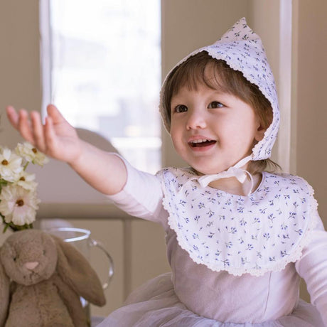 Organic Cotton Bib & Bonnet: Baby Blooming