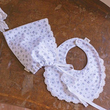 Organic Cotton Bib & Bonnet: Baby Blooming