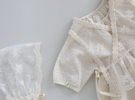 Elysian Lace Vest & Bonnet
