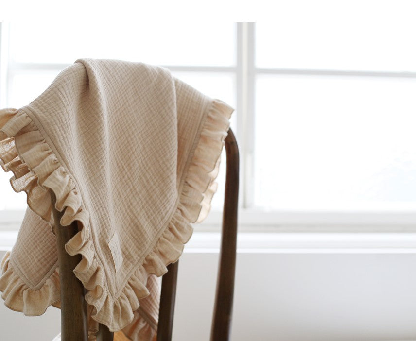 Ruffle Muslin Swaddle Blanket