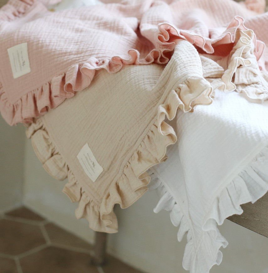Ruffle Muslin Swaddle Blanket