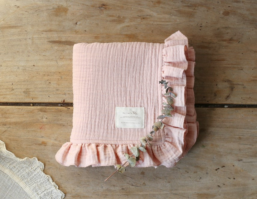 Ruffle Muslin Swaddle Blanket