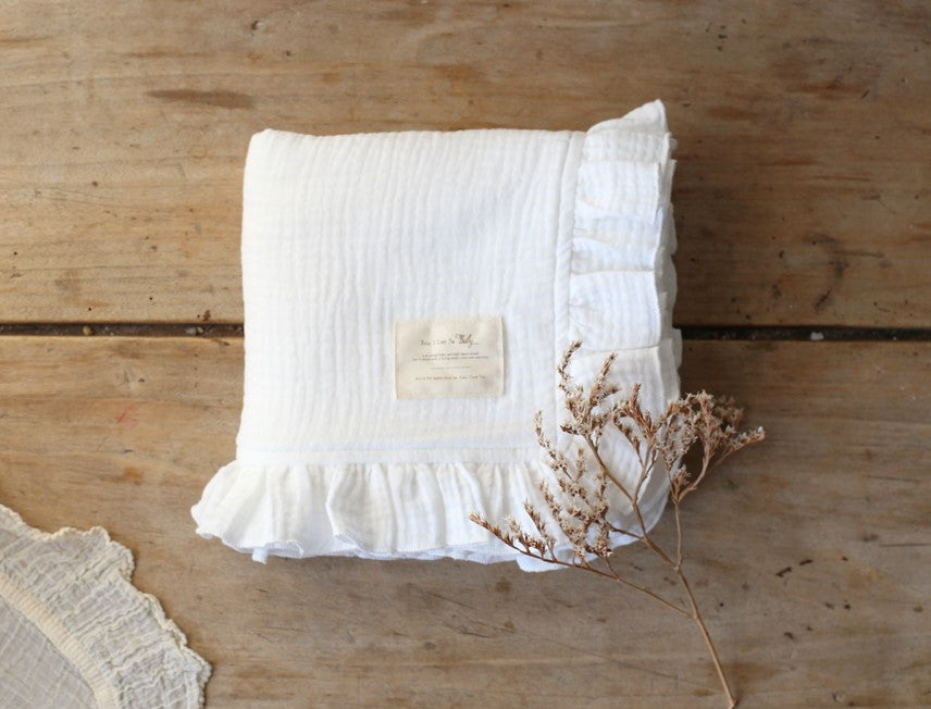 Ruffle Muslin Swaddle Blanket