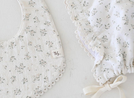 Organic Cotton Mascarpone Bonnet & Bib