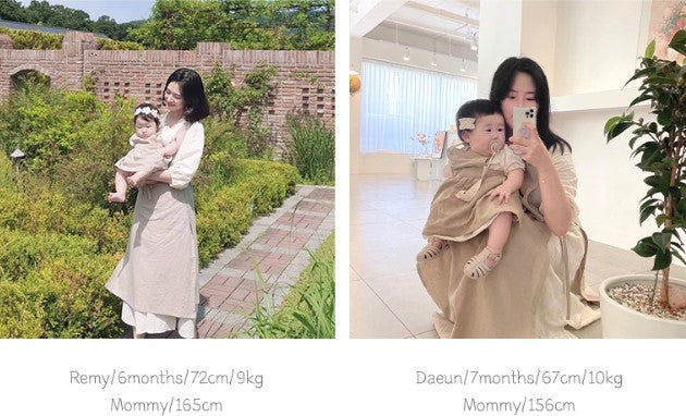 Mum's Soft Linen Apron Pink/Beige