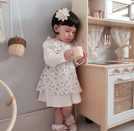 Libby Blue Frilled Apron