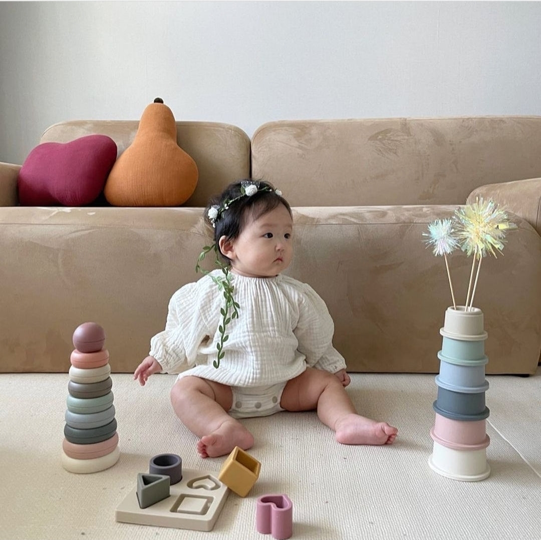 Vanilla Cream Muslin Bodysuit