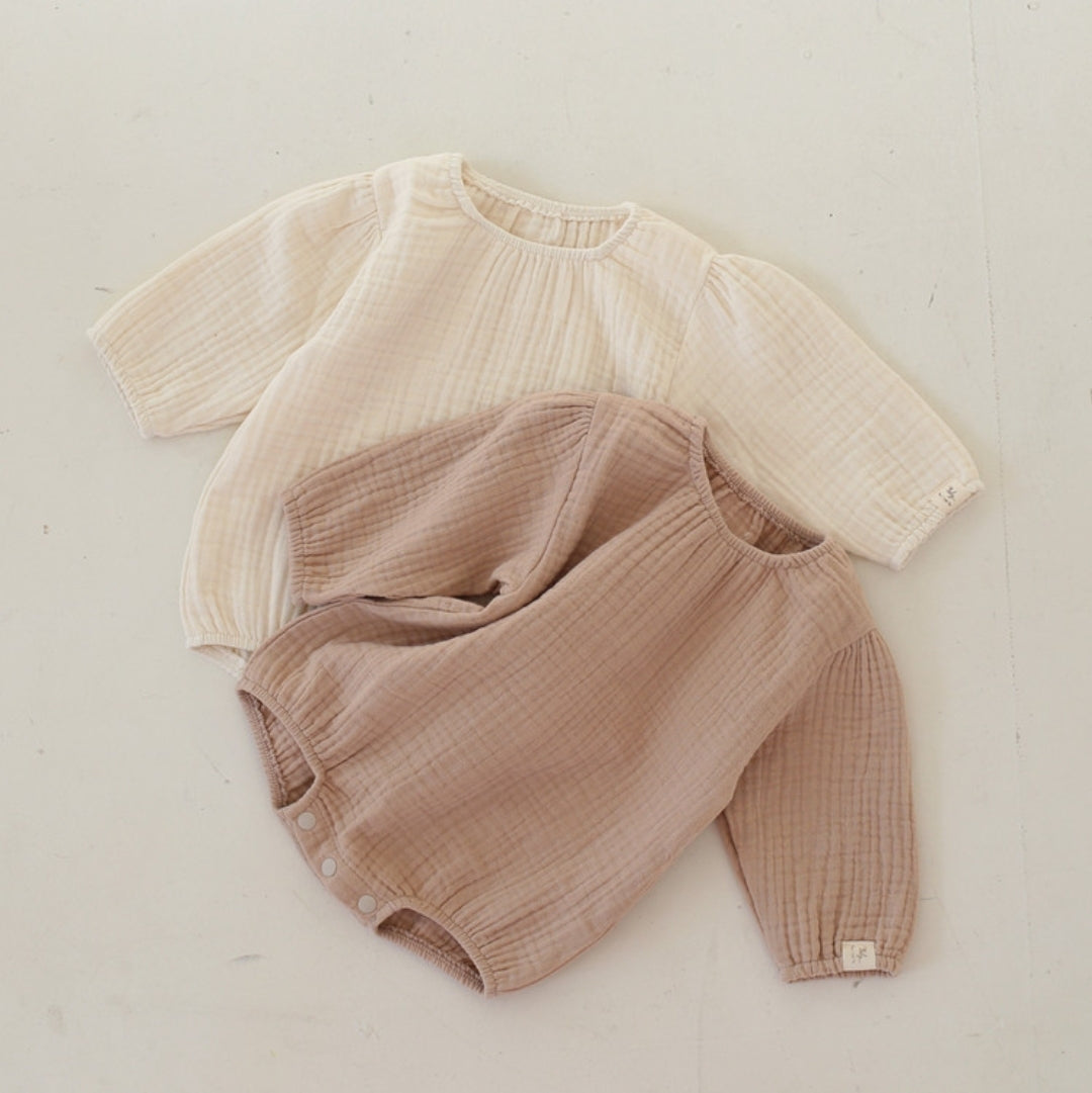 Vanilla Cream Muslin Bodysuit