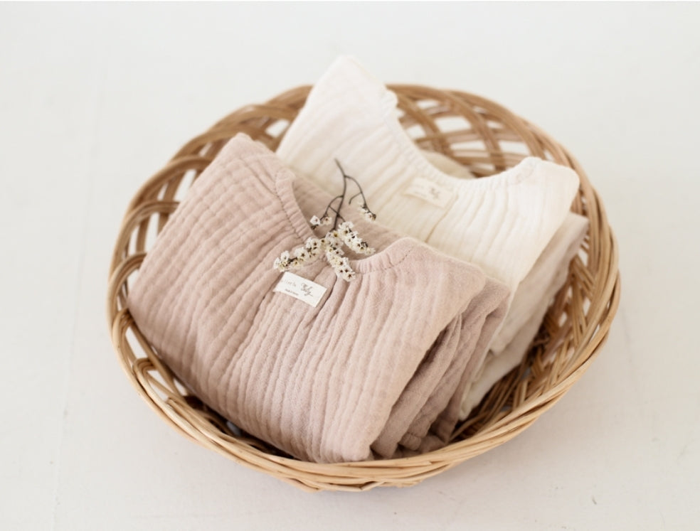 Vanilla Cream Muslin Bodysuit