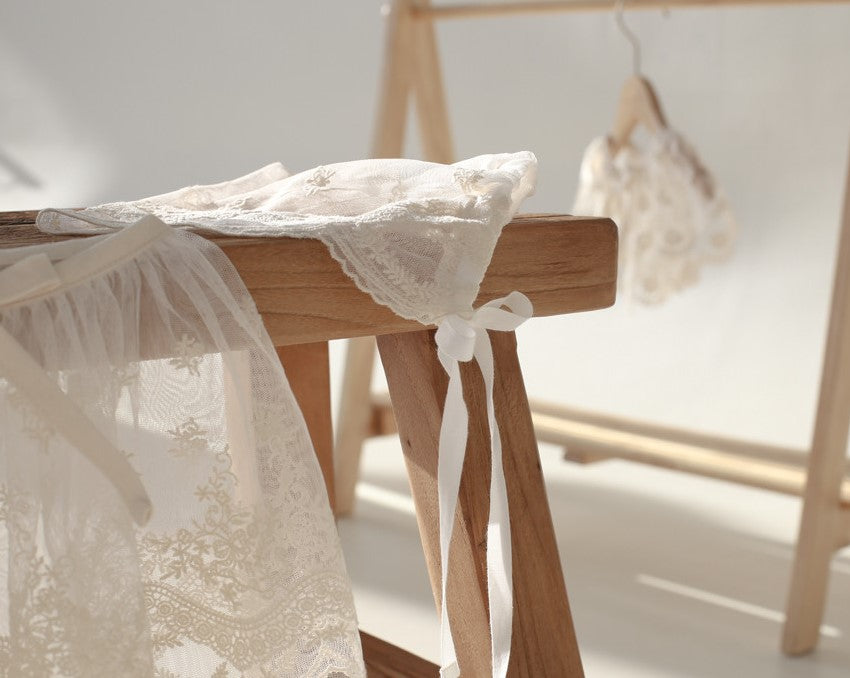 Secret Garden Lace Capron & Bonnet