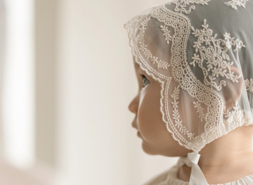 Secret Garden Lace Capron & Bonnet