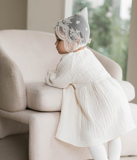 Secret Garden Lace Capron & Bonnet