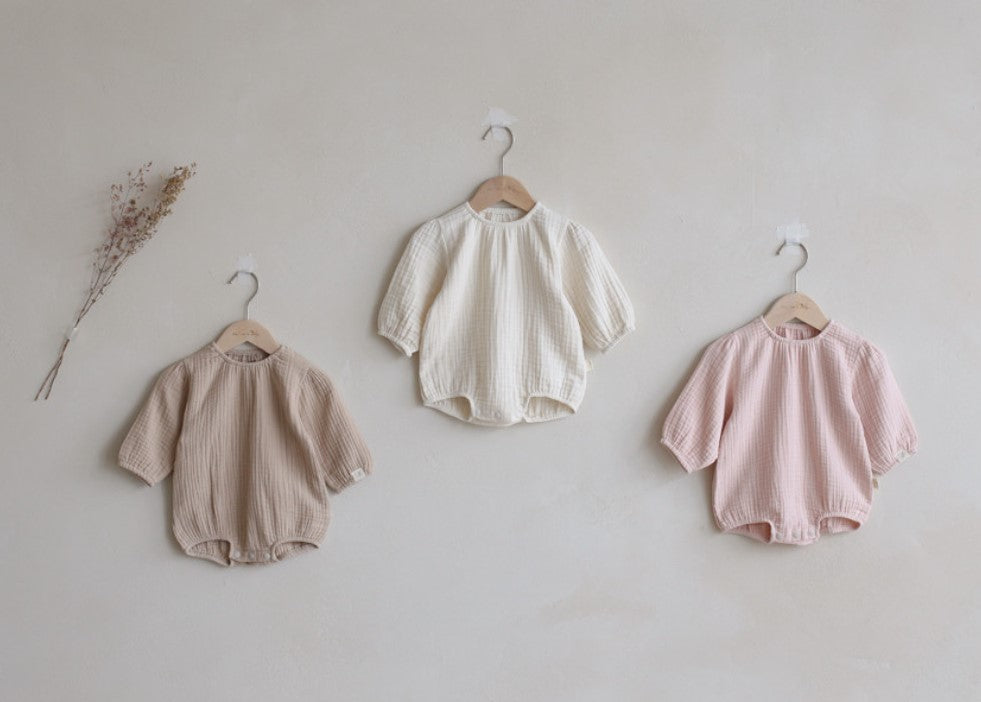 Vanilla Cream Muslin Bodysuit