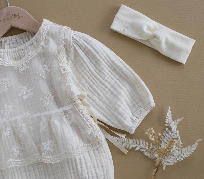 Vanilla Cream Muslin Bodysuit