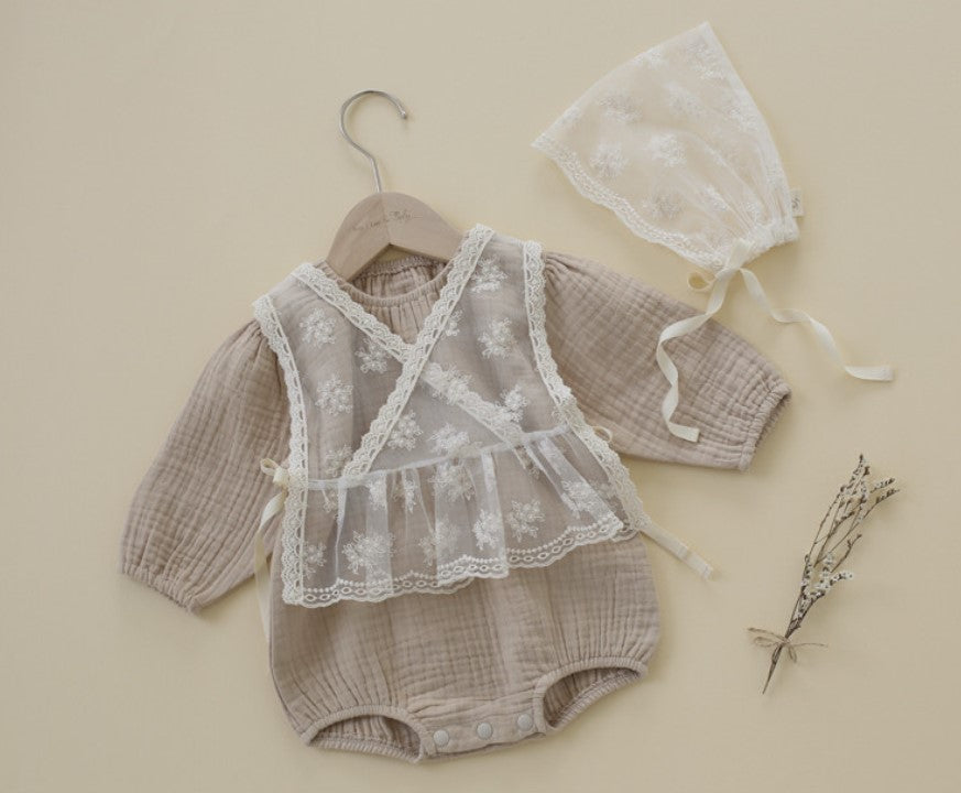 Vanilla Cream Muslin Bodysuit